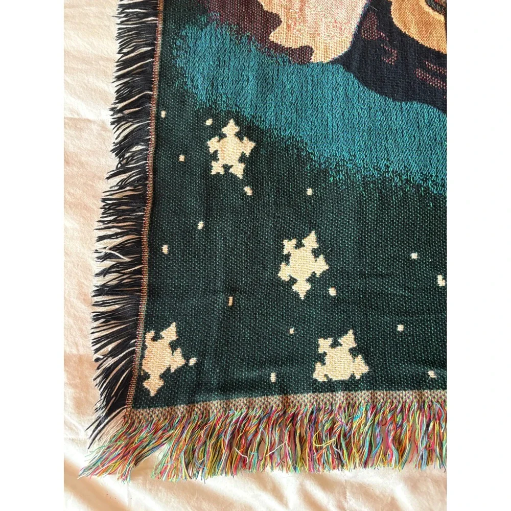 Vintage 90s Disney Winnie the Pooh Christmas Caroling Tapestry Throw Blanket